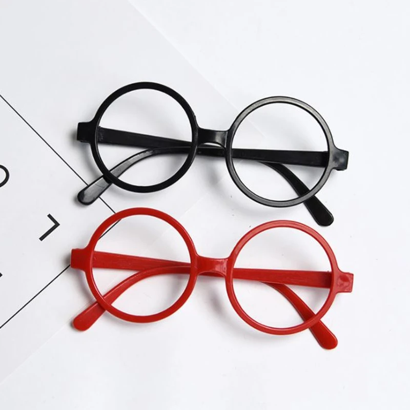 Детские круглые очки в черной или Красной оправе, рождественский подарок