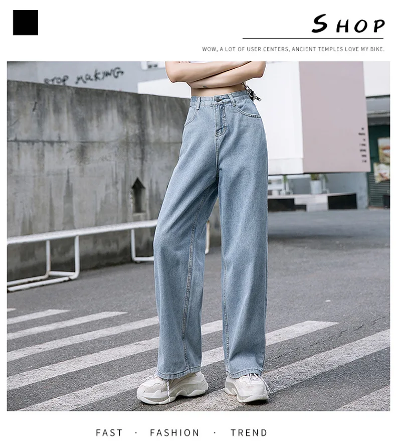 TUHAO Plus Size 5XL 4XL 3XL Women Boyfriend Wide Leg Women Blue Denim Jeans Pants Trousers Loose Autumn Casual Jeans LZ01