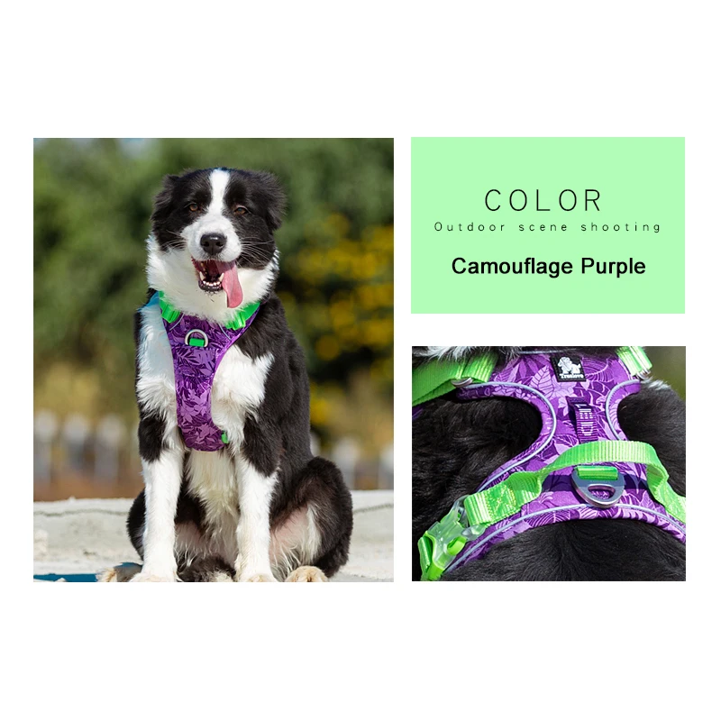  Truelove Dog Harness No Pull Nylon Reflective Soft Camouflage  Pet Harness for Small Big Dogs Running Training TLH5653 : Pet Supplies