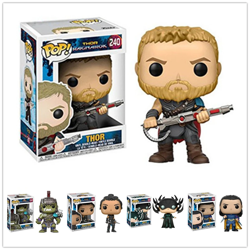 Funko pop Marvel официальный Тор: Ragnarok Халк Локи Hela Valkyrie фигурка Коллекционная модель игрушки для подарков