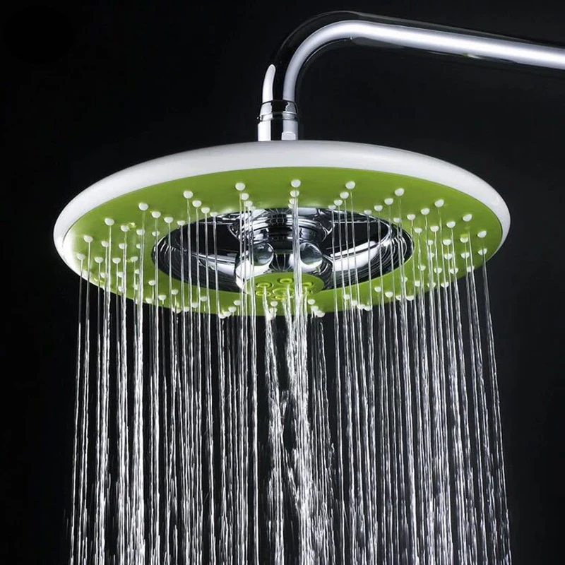 

BECOLA Chrome Shower Head Bathroom ABS Plastic Shower Faucet Fashion Green Rainfall Shower Nozzle Free Shipping