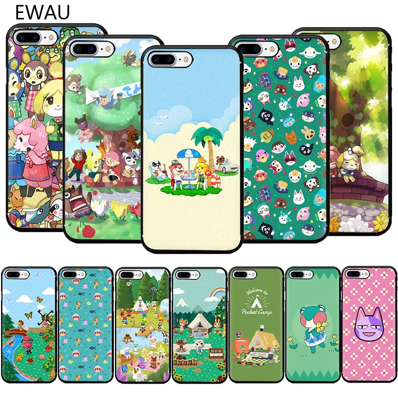 

EWAU Animal Crossing Soft TPU Phone Case for iPhone 11 Pro 5 5s 6 6s 7 8 Plus X XR XS MAX