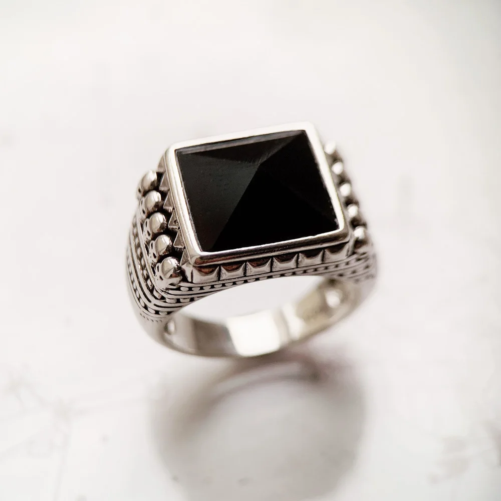 Cocktail-Ring, Ethno-Schädel, Schwarz, europäischer Stil, edler Schmuck für Männer und Frauen, brandneues Geschenk aus 925er Sterlingsilber – Detail 6