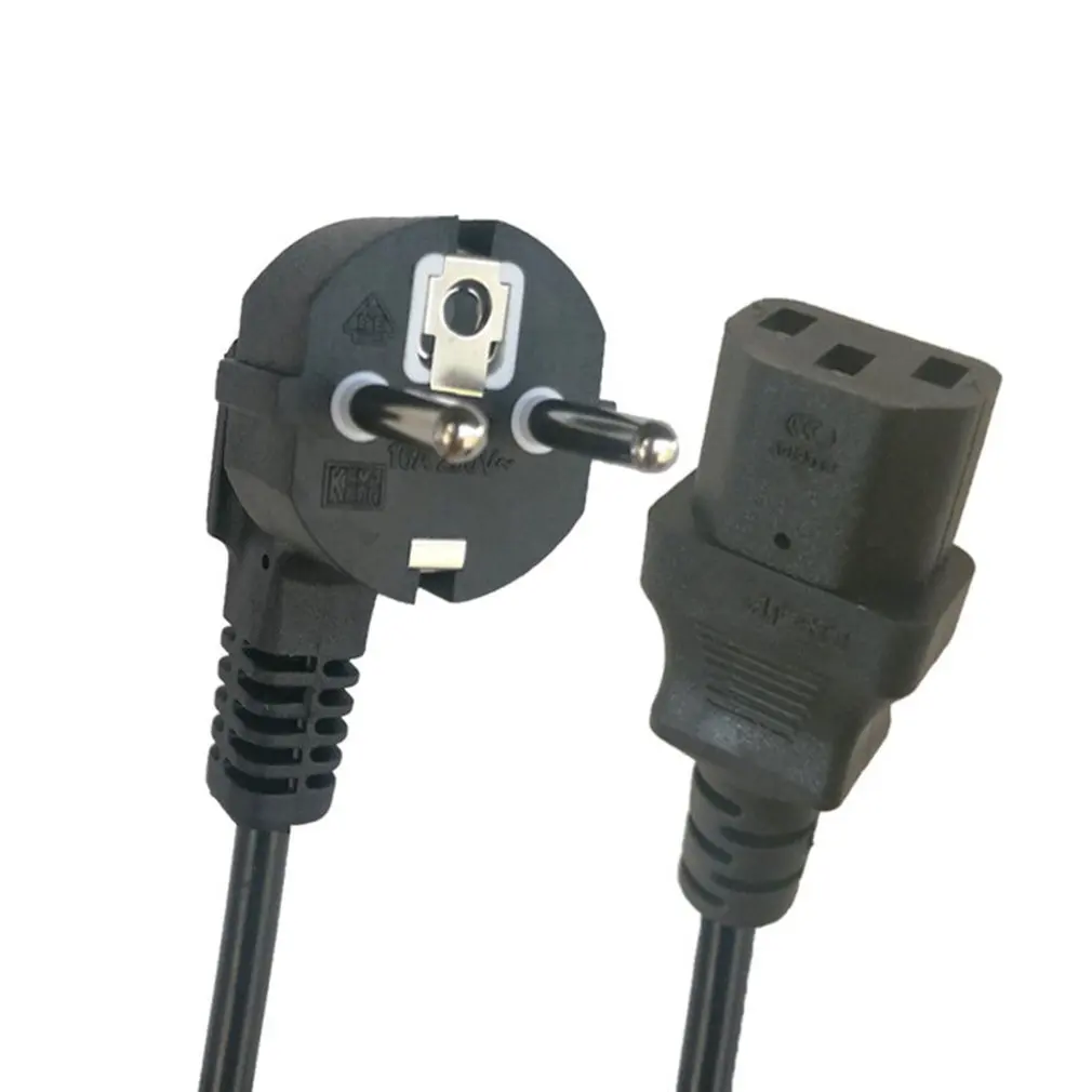 EU Power Cord 1.5m Angle Plug IEC C13 Power Supply Cable For Projector PC Monitor Printer for Samsung for LG TV