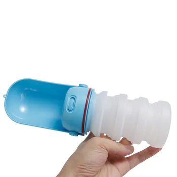 

Pet Outdoor Water Bottle Silicone Foldable Outgoing Feeder Portable Travel Handheld Water Drinking Dispenser For Cat Puppy uv