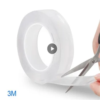 

300cm Transparent Silicone Double Sided Tape Sticker Car High Strength High Strength No Trace Adhesive Living Kitchen Waterproof