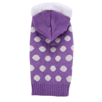 

Pet Dog Clothes Purple White Dots Hooded Sweater Dog Sweater Teddy Golden Retriever Big Dog Clothes