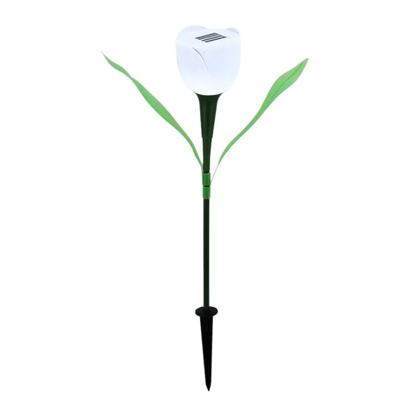 Открытый Сад Солнечный светодиодный светильник на солнечной энергии солнечный тюльпан лужайка светильник светодиодный тюльпан домашний лужайка лампа пейзаж Ночной цветок лампа - Испускаемый цвет: WH