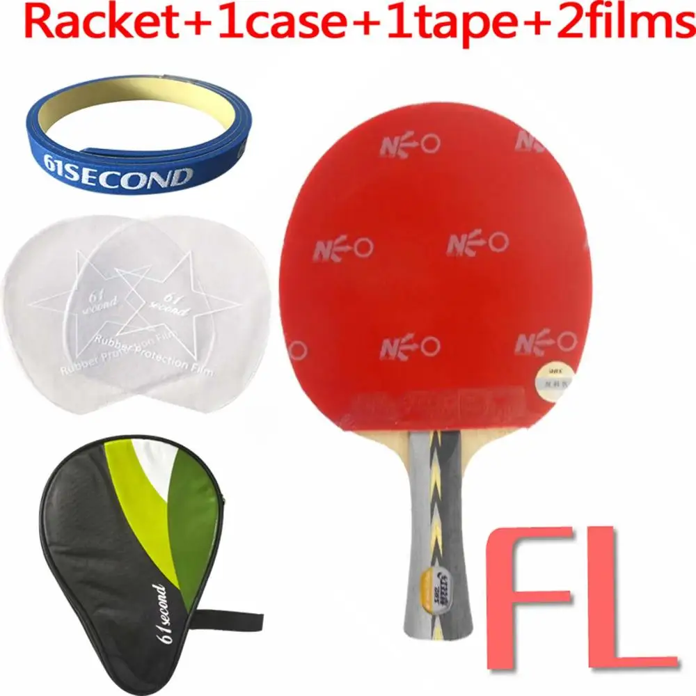 FL with H 1 case DHS POWER. G7 PG7 PG.7 PG 7 лезвие с 2x NEO Hurricane 3 каучука для ракетки с длинной рукояткой FL - Цвет: FL with H 1 case