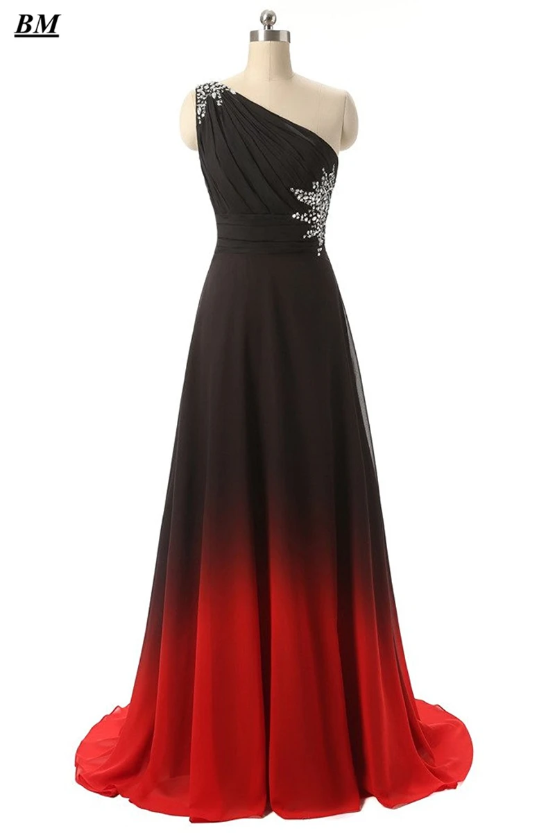 

2019 Sexy Prom Dresses A-line Gradient Chiffon Long Formal Evening Dress Plus Size Ombre Party Gown Vestido De Formatura BM02