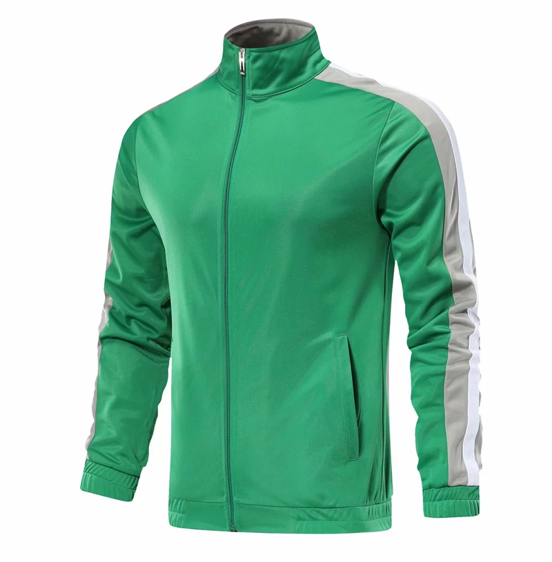 Green Jack Бархатный спортивный беговой костюм женский мужской, футбол куртки трикотажные+ брюки Баскетбол Фитнес, тренажерный зал Набор Спортивная одежда для бега - Цвет: Green Jack