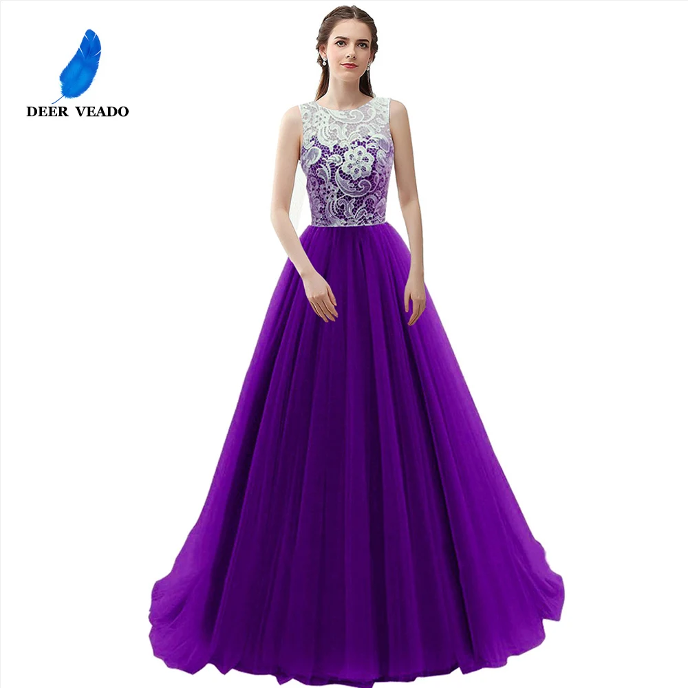 DEERVEADO, элегантное кружевное Королевское синее вечернее платье, свадебное платье с букетом, вечернее платье, торжественное платье, халат De Soiree Longue S304