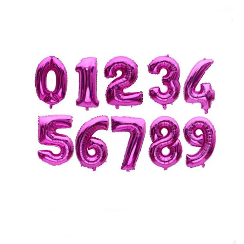 1 шт 2 размера 1" /32" розовый синий Звездные цифры воздушные шары фольга поплавок надувные шары для дня рождения свадьбы украшения - Цвет: as picture