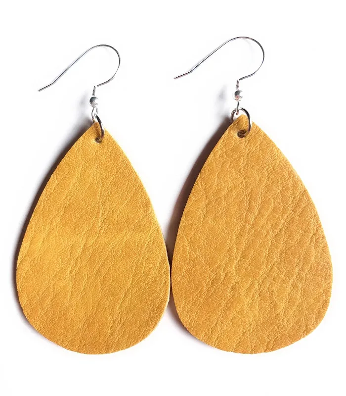 2020 Classic PU Leather Earrings For Women Multicolor Fashion Teardrop Earrings Vintage big Earrings