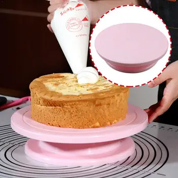 

1 PCS Plastic Cake Plate Turntable Rotating Anti-skid Decorating Kitchen DIY Tool Stand Baking Cake Pan Round Table Cake Ro N8W5