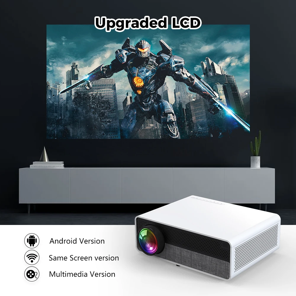 XIDU Projector 4K Full HD 1080P LED Projectors For Home 3D Theater Android 9.0 WIFI Bluetooth 4.0 300 inch Smart Video Beamer Q9