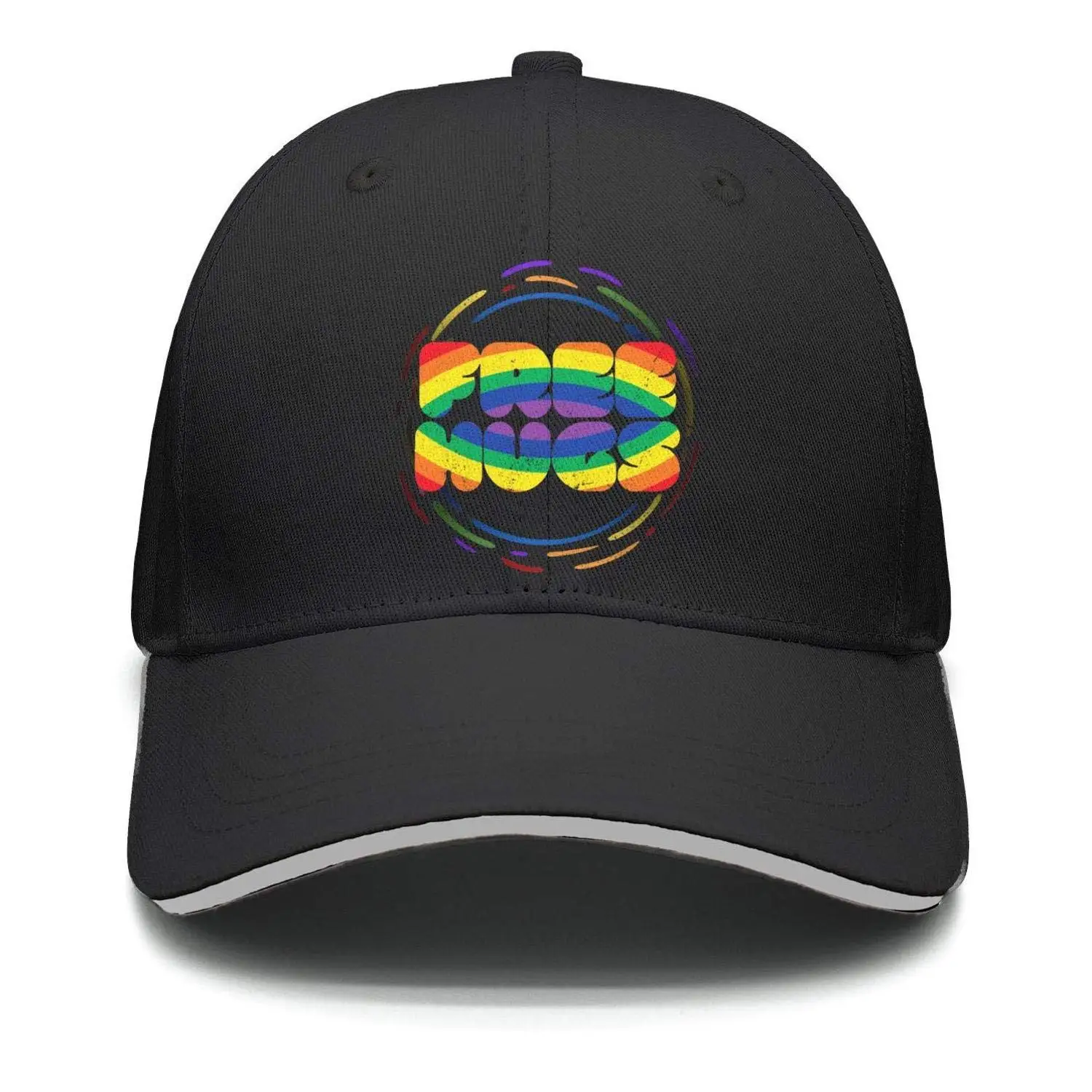 Gay Pride логотип Радуга для женщин Ретро Регулируемая Сетка Дальнобойщик Хлопок Бейсболки Шапки