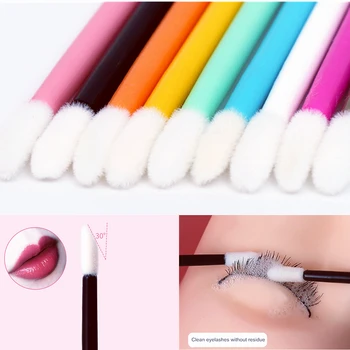 

50PCS Disposable Lip Brush Lipstick Lip Glaze Gloss Cotton Wands Eye Shadow Applicator Mini Cosmetic Lip Liner for Beginners