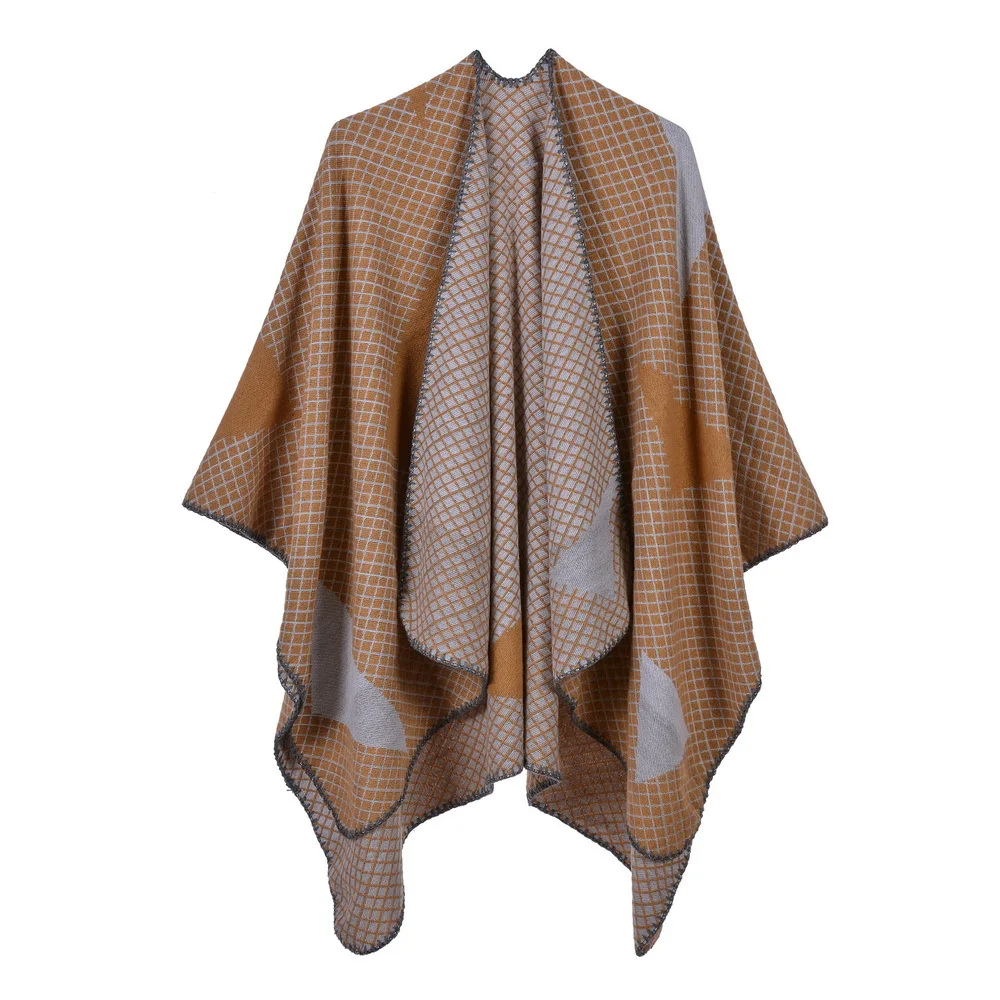 Носимый 2019 Модный зимний шарф женские пончо и накидки утолщение одеяло женский шаль пашмины плотное пальто женские топы пончо