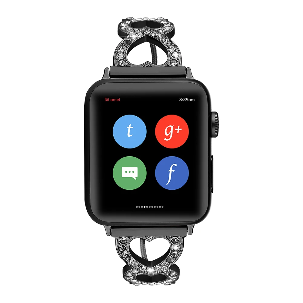 Бриллиантовый ремешок из нержавеющей стали для apple watch, ремешок 44 мм, 40 мм, iwatch series 5, 4, 3, 2, сменный браслет, браслет, ремень, 38 мм, 42 мм
