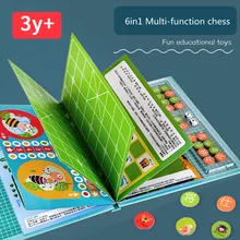 

Wooden 6 In 1 of Book Multiplayer Play Chess Game for Kids Other Toys Hobbies Personally Interact Children's Educational Toys