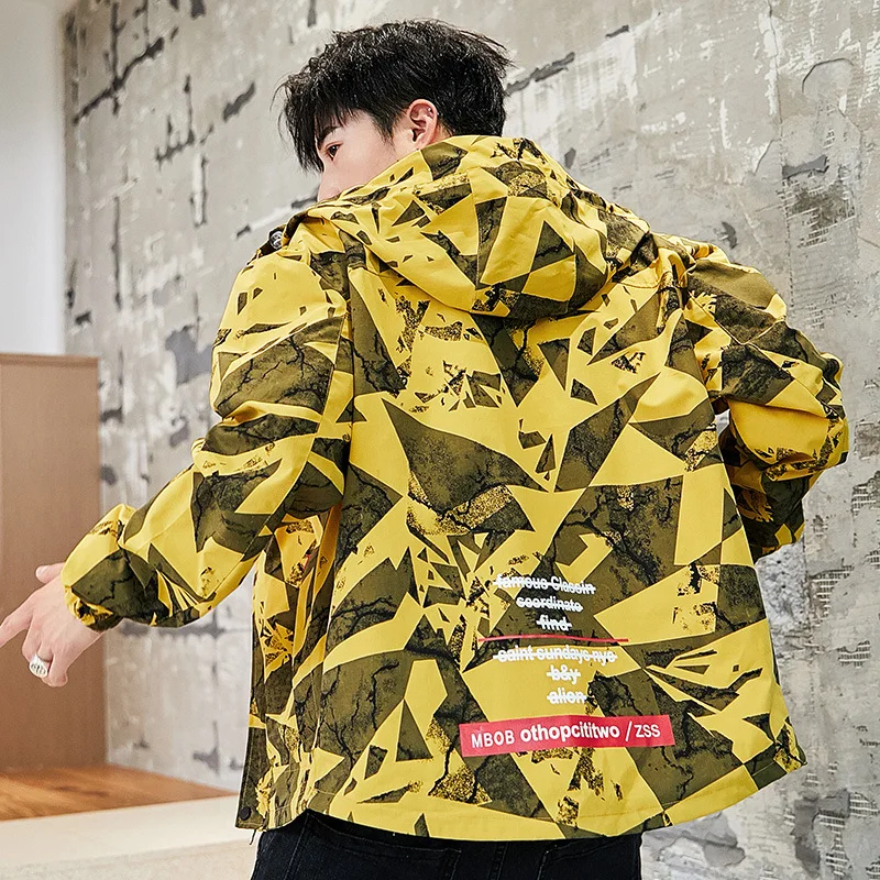 

2020 Spring And Autumn Trend Casual Hooded Tooling Jacket Men's Korean-style Slim Fit Men Camouflage Coat Men'S Wear