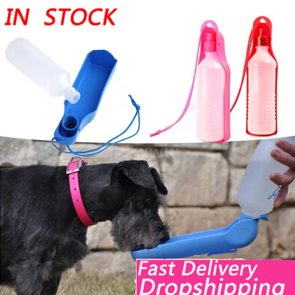 Botella de agua deportiva para mascotas, herramienta portátil para exteriores, botella de agua deportiva para perros, fuente de viaje, 250ml/500ml