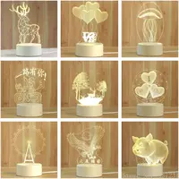 Creative 3D Night Lamp Acrylic Desktop Nightlight Boys and Girls Holiday Gift Decorative Night Lamp Bedroom Bedside Table Lamp 1