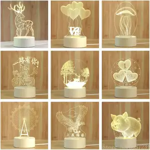 Креативный 3D ночной Светильник, акриловый настольный ночник для мальчиков и девочек, праздничный подарок, декоративный ночник, прикроватны...