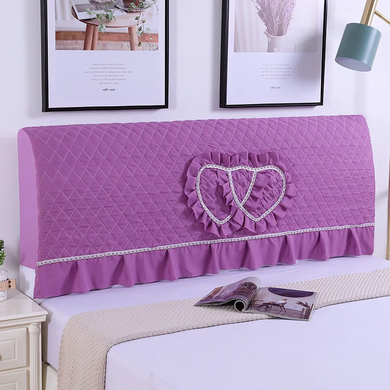

Solid Color Quilted Headboard Cover All-inclusive Elastic Head Cover Soft Hand Feeling Bed Backrest Protector Cover