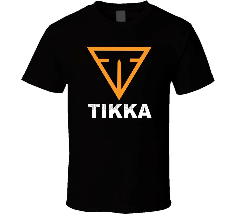 TIKKA by SAKO огнестрельная компания рубашка черный белый Футболка Мужская Бесплатная