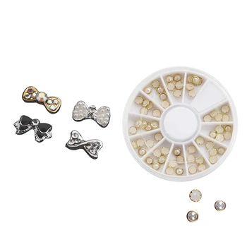 

180Pcs 5Mm Nail Art Sticker Tip Decal 3D Glitter Manicure Studs (B) & 40Pcs Diy Metal 3D Nail Art Tip Decoration Mix Color & Pat
