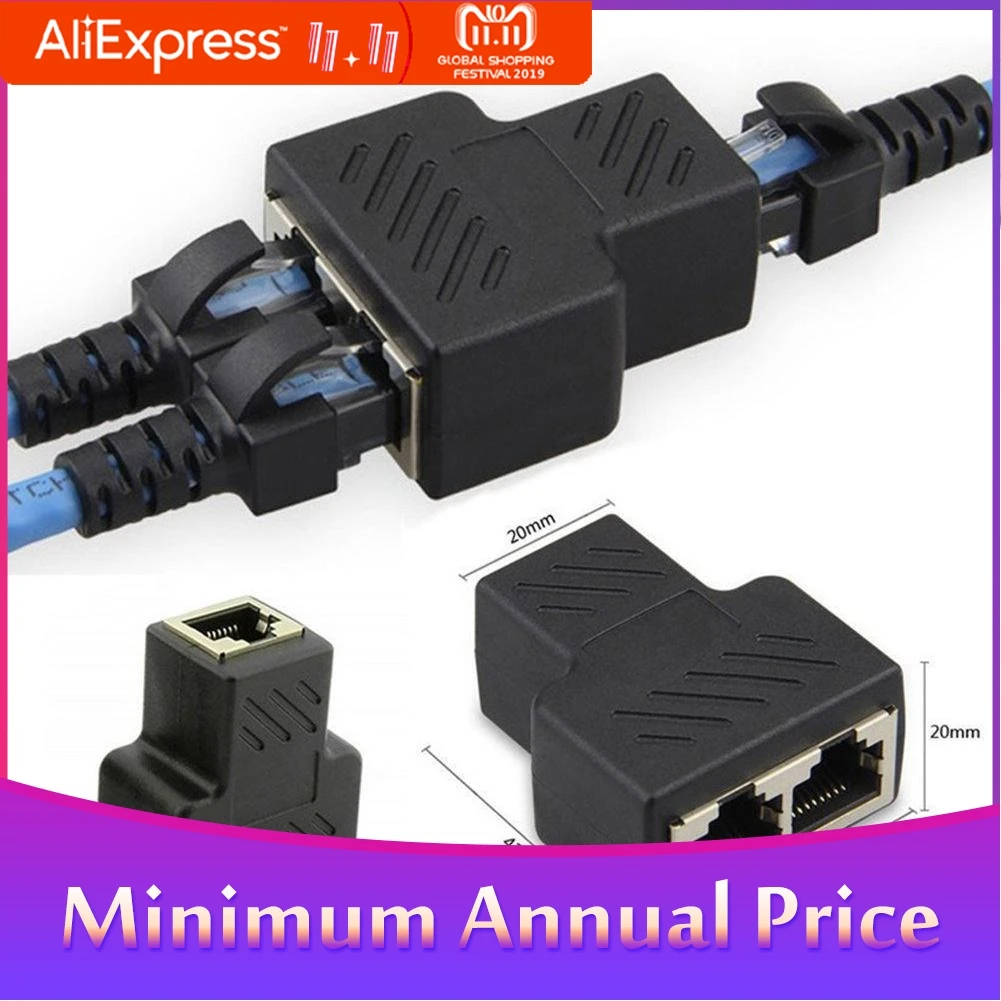 Нет RJ45 Сплиттер Адаптер 1 до 2 двойной женский порт CAT 5/CAT 6 LAN разъем Ethernet сетевой адаптер разъём разветвитель