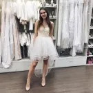 Сексуальное женское простое винтажное Короткое свадебное платье невесты Gelinlik
