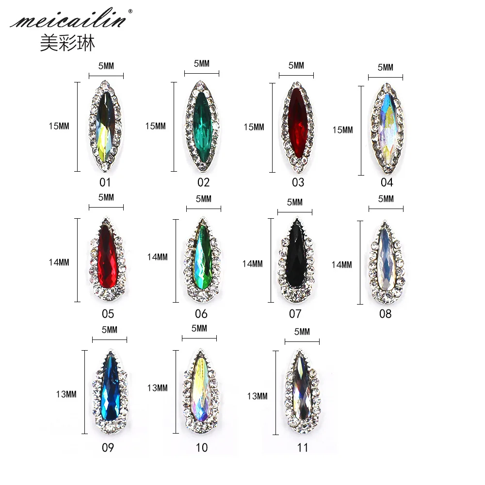 

Mixed 100 A/Bag Manicure Diamond Shaped Swarovski Diamond Flat AB Diamond Color Long Drop-shaped Diamond Marquise Diamond Jewelr