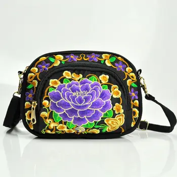 

Embroidery Floral Women Messenger Bag Hmong Vintage Chinese National Style Crossbody Shoulder Bag Boho Hippie Travel Beach Bag