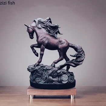 

Resin Crafts Styling Horse, Study Desktop Decoration Chinese Horse Decoration Home Decor Miniature Figurines Desk Decoration
