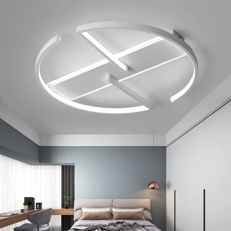 White Frame Modern Led Ceiling Lights For Living Room Bedroom Dining Foyer Simple Lamp Luminaire AC110V 220V | Освещение