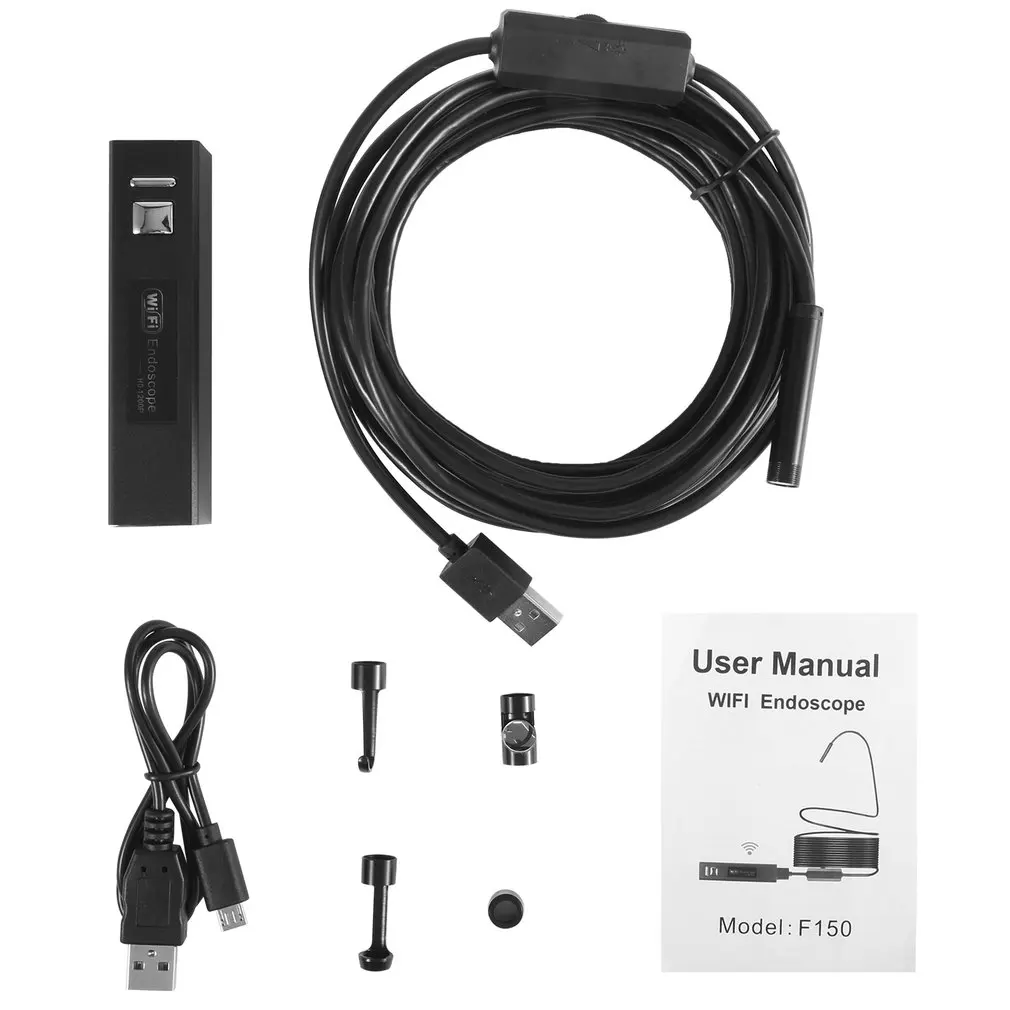 

Wireless Endoscope 2MP HD1200P Wifi USB Borescope Waterproof Inspection Camera Semi-rigid Flexible Snake Camera 5 Meters