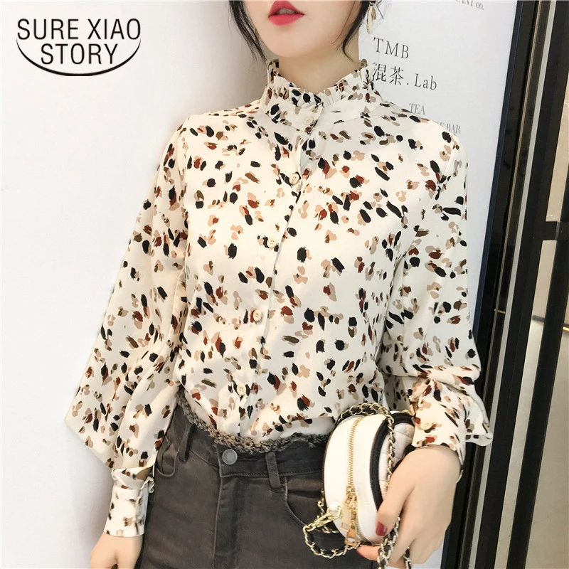 Blusas mujer de moda2019, женская рубашка на пуговицах с цветочным принтом, женские блузки и топы, chemisier femme nouvelle, коллекция 7292 50