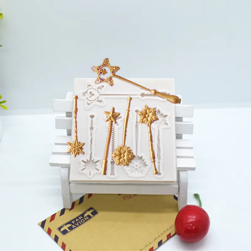 

Luyou DIY Fairy Magic Wand Cake Silicone Molds Baby Birthday Fondant Cake Decorating Tools Chocolate Gumpaste Moulds FM1275