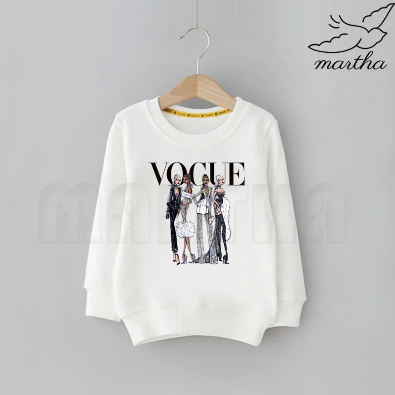 Модная детская толстовка с принтом VOGUE beauty, одноцветные кофты с капюшоном, модные толстовки с длинными рукавами для мальчиков и девочек, уличная Толстовка