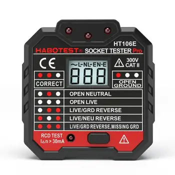 

Digital Display Socket Tester Power Socket Wiring Detection Wall Plug Breaker Finder RCD Test Socket Detector EU/US/UK