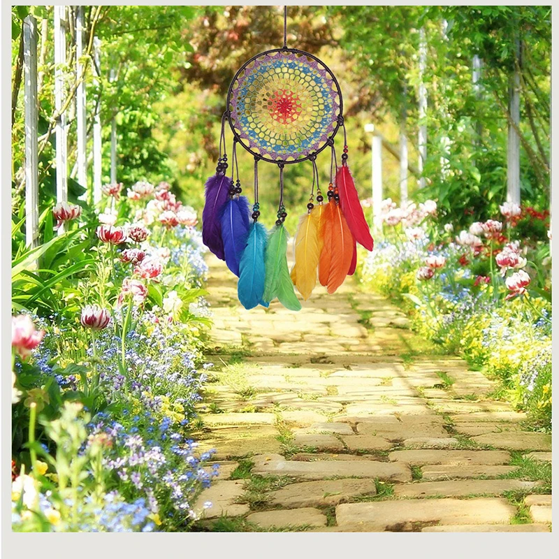 

Color Hook Flower Dream Catcher Decorative Ornaments North America Seven-Color Life Dream Catcher Ornaments Pendant Home Decor