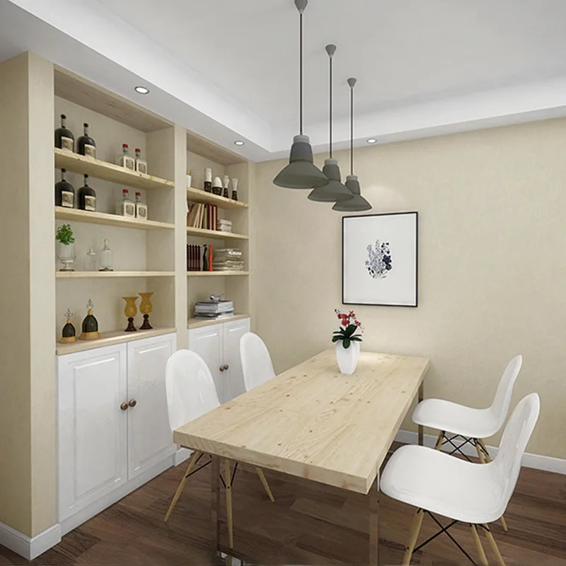 

Solid Color Wallpaper Modern Minimalist Bedroom Plain Color Living Room Studio Restaurant Background Nordic Wood Color Wallpaper