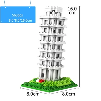 

nanobricks world famous architecture building bricks italy Leaning Tower of Pisa micro diamond block toys collection for gifts