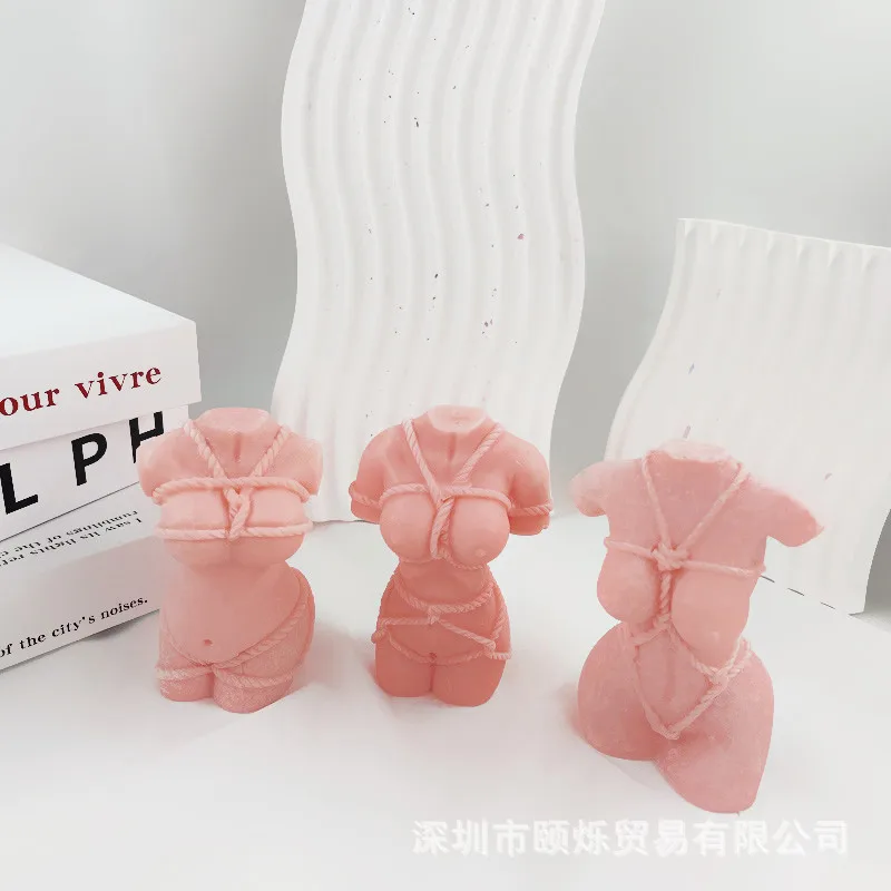 Description Picture 5 of item3 Rope Tied Woman Body Silicone Candle Mold Carving Art Aromatherapy Plaster Home Decoration Mold Wedding Gift Handmade