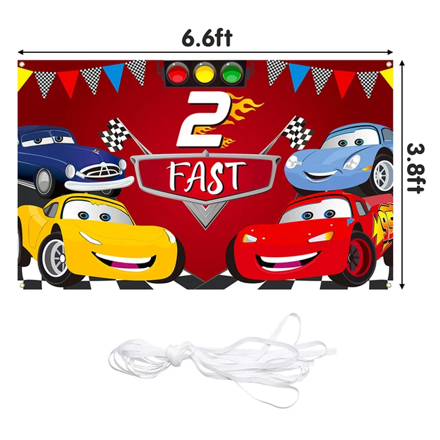 Race Car 2nd Birthday Party Backdrop Decor 2 Fast Photo Background Banner Wall Decoration Party Supplies for Two Years Old Kids 6