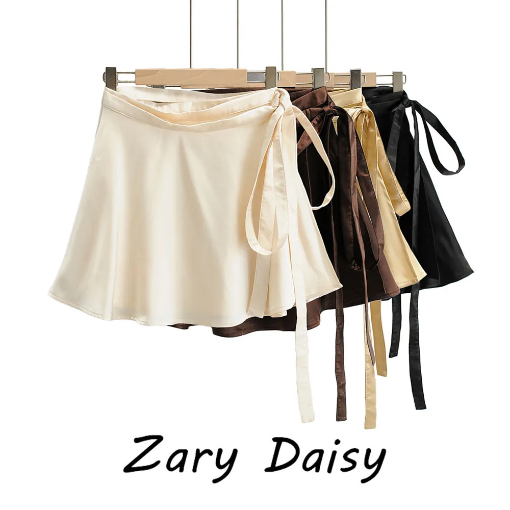 Юбка для похудения Zary Daisy2021 атласная Асимметричная юбка с высокой талией