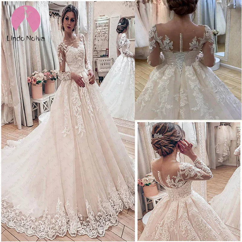 Promocionespecial Bata De Mariee Elegante Scoop Manga Larga Encaje Princesa Vestido De Baile Vestidos De Novia 2019 Encaje Arriba Y Fondo De Boda Vestidos September 2020